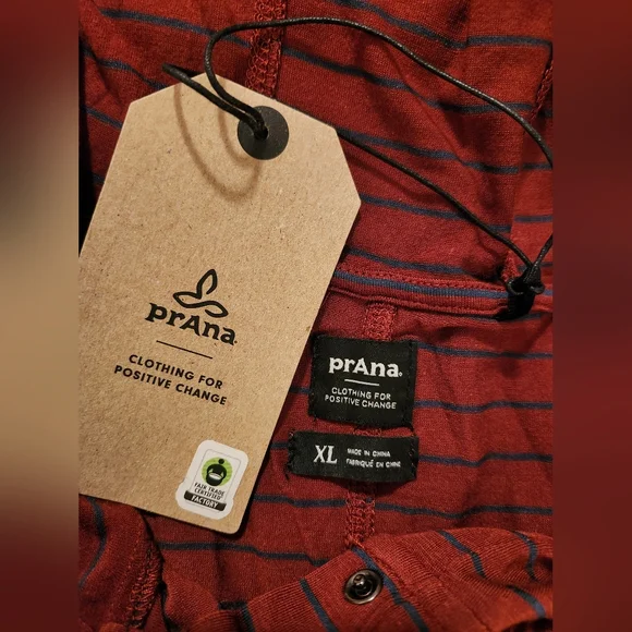 NWT Prana Women's Sol Protect Long Sleeve Hoodie Rhubarb Stripe XL - Picture 4 of 4